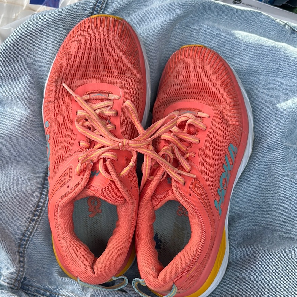 Hoka One One Women's Shoes - Orange and Gray